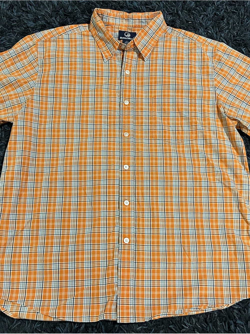 Bullhead Orange Plaid Short-Sleeve Button-Down Shirt